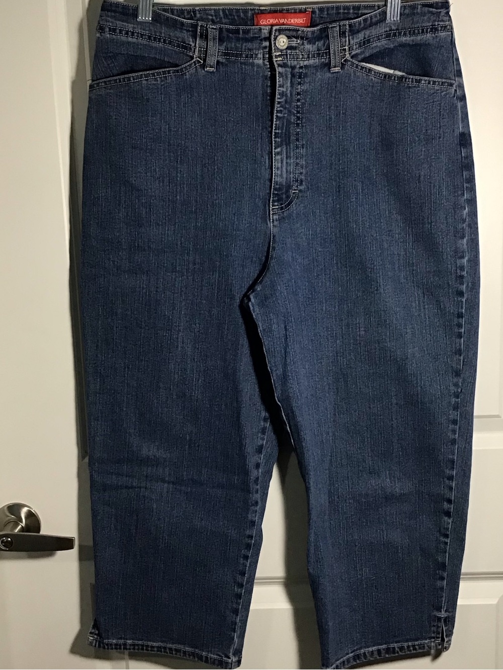 Gloria Vanderbilt Women’s Dark Blue Relaxed Capri Jeans 14